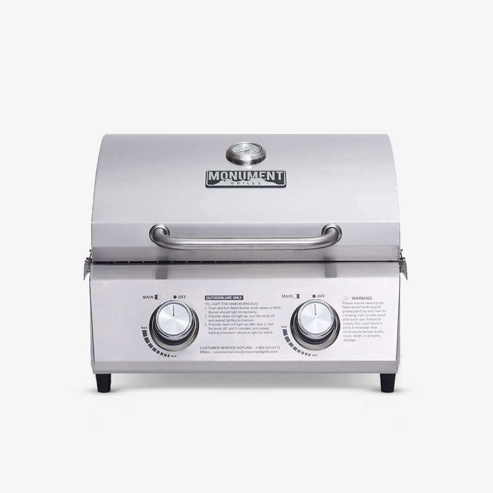 Compact Stainless Tabletop Propane Gas Grill | The Lavish Sunset