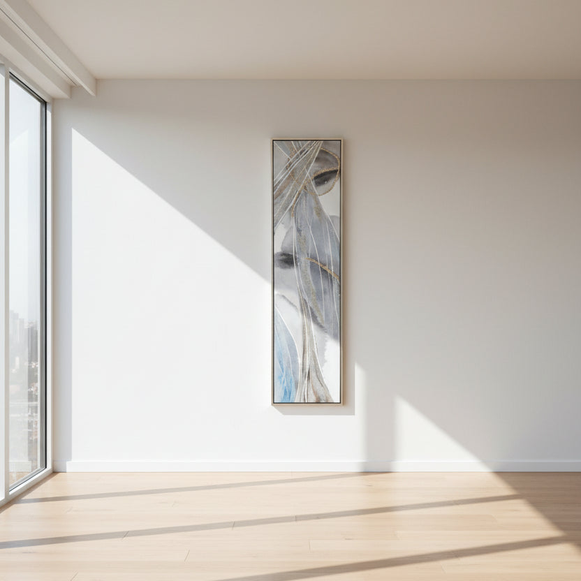Elongated Modern Abstract Oil Paintings Wall Art Set of 2