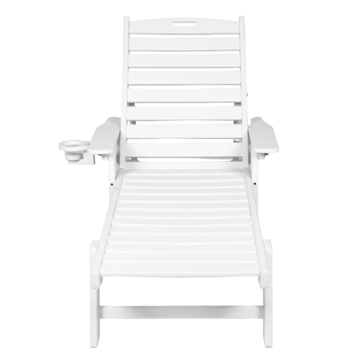 Lounge Chair Outdoor with Wood Texture, HDPE, Adjustable Backrest