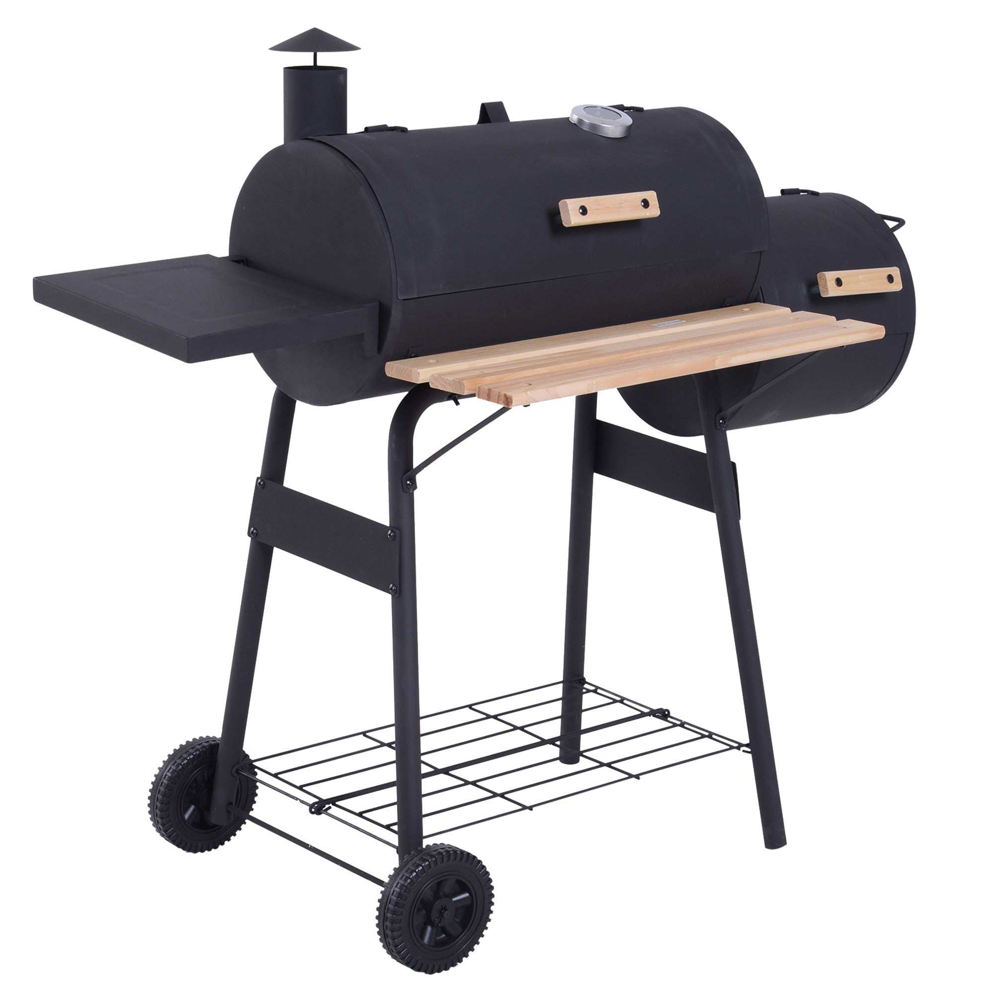 48" Steel Charcoal BBQ Grill & Offset Smoker Combo | The Lavish Sunset