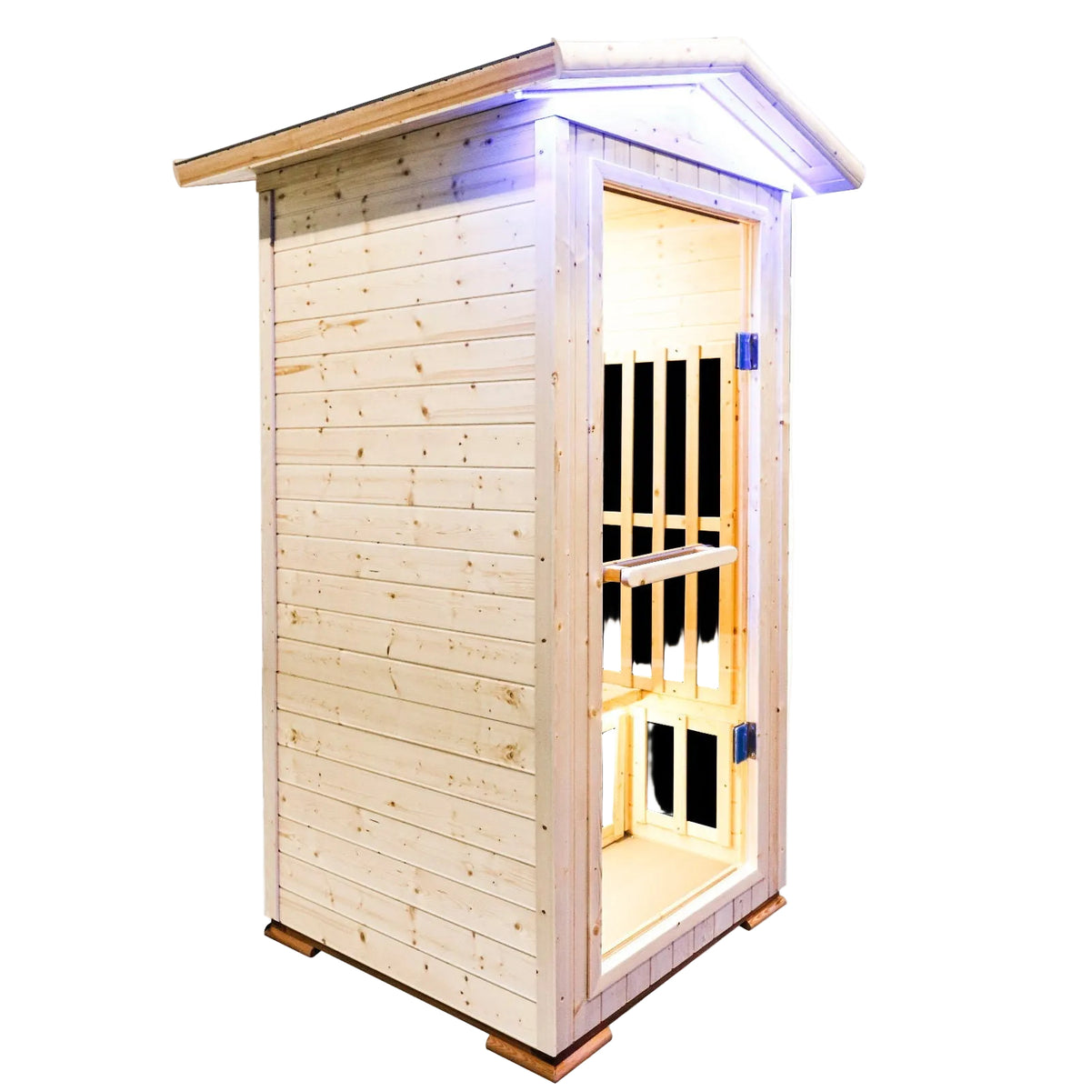 Single Person Spruce Far Infrared Sauna With Ambient Lighting And Bluetooth Music - Natural