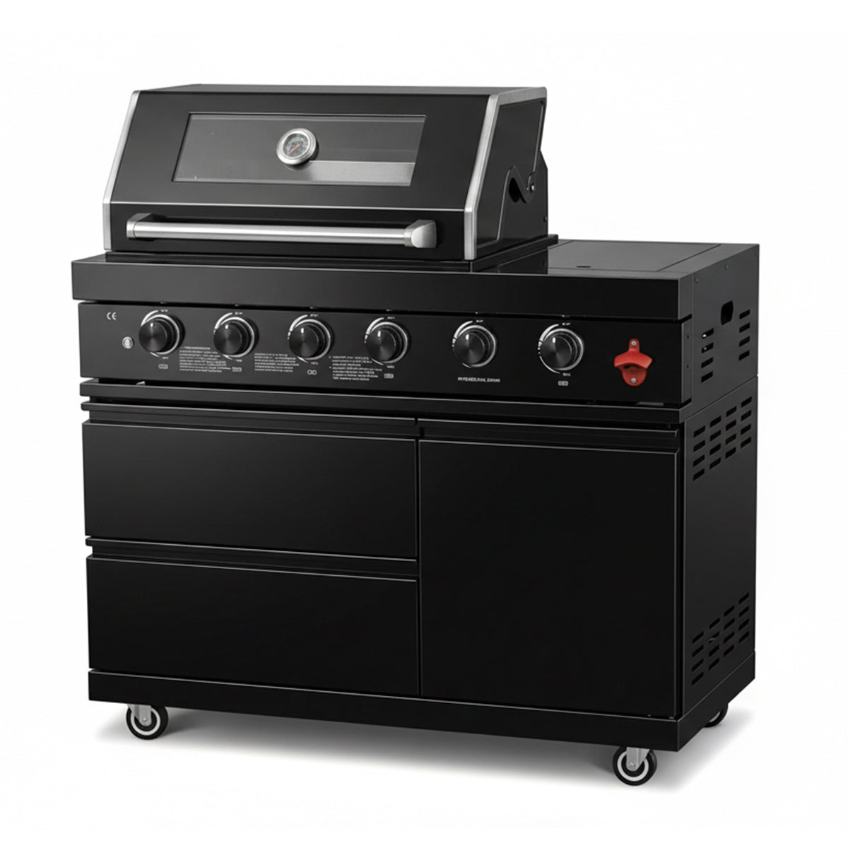 46" Compact Black Outdoor Kitchen & Side Burner | The Lavish Sunset