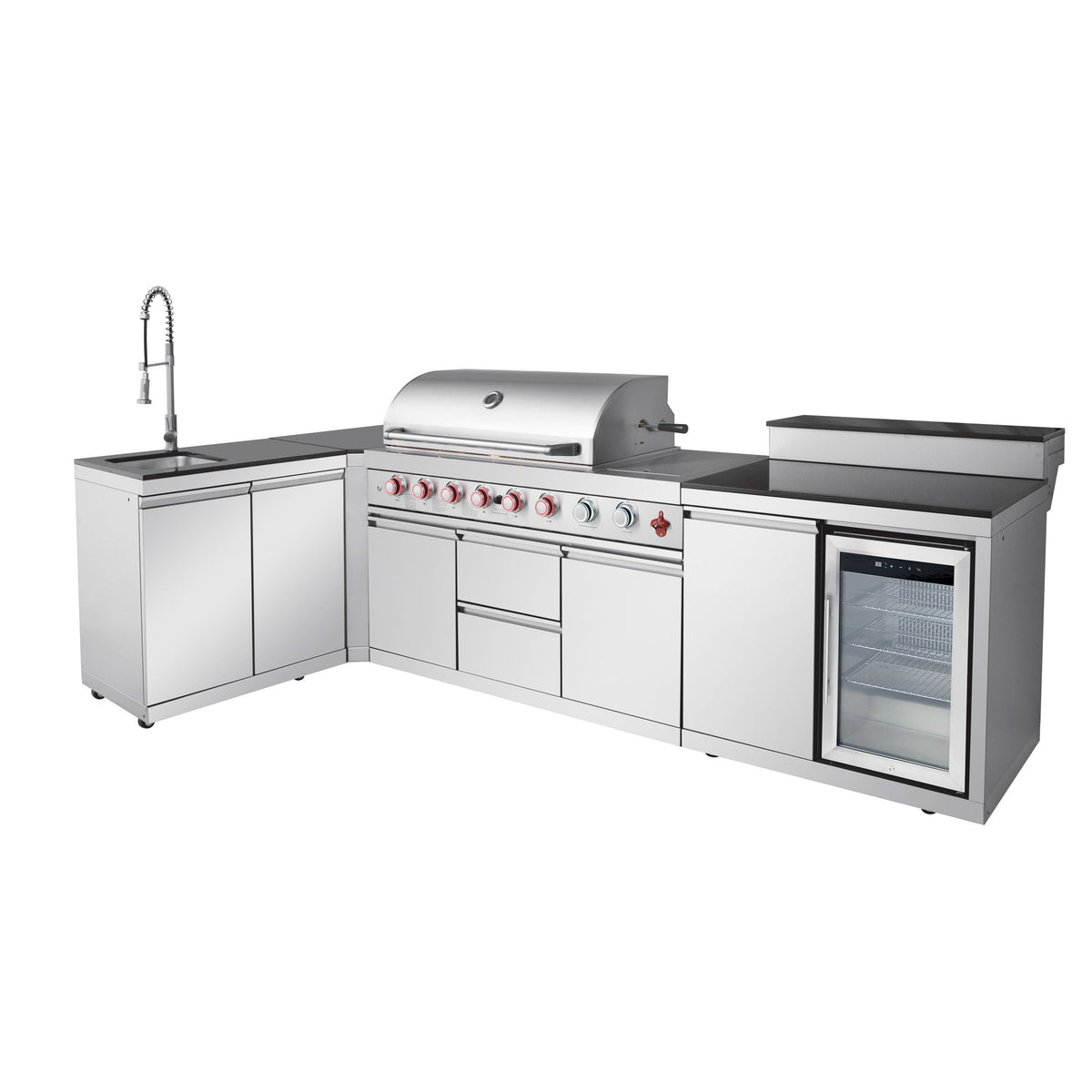 7-Burner Luxury Outdoor Kitchen Island with Sink & Bar | The Lavish Sunset