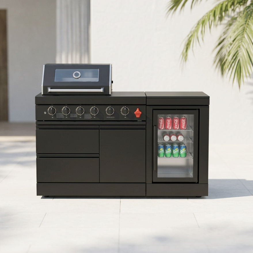 65" Marble Top Outdoor Kitchen with Wine Cooler | The Lavish Sunset