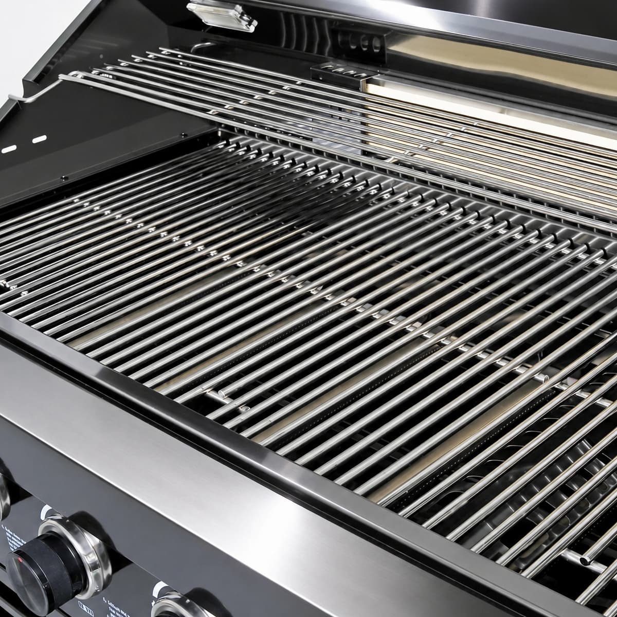 102" 6-Burner 85,000 BTU Black Outdoor Kitchen Island Grill + Refrigerator + Marble Countertops + Sink