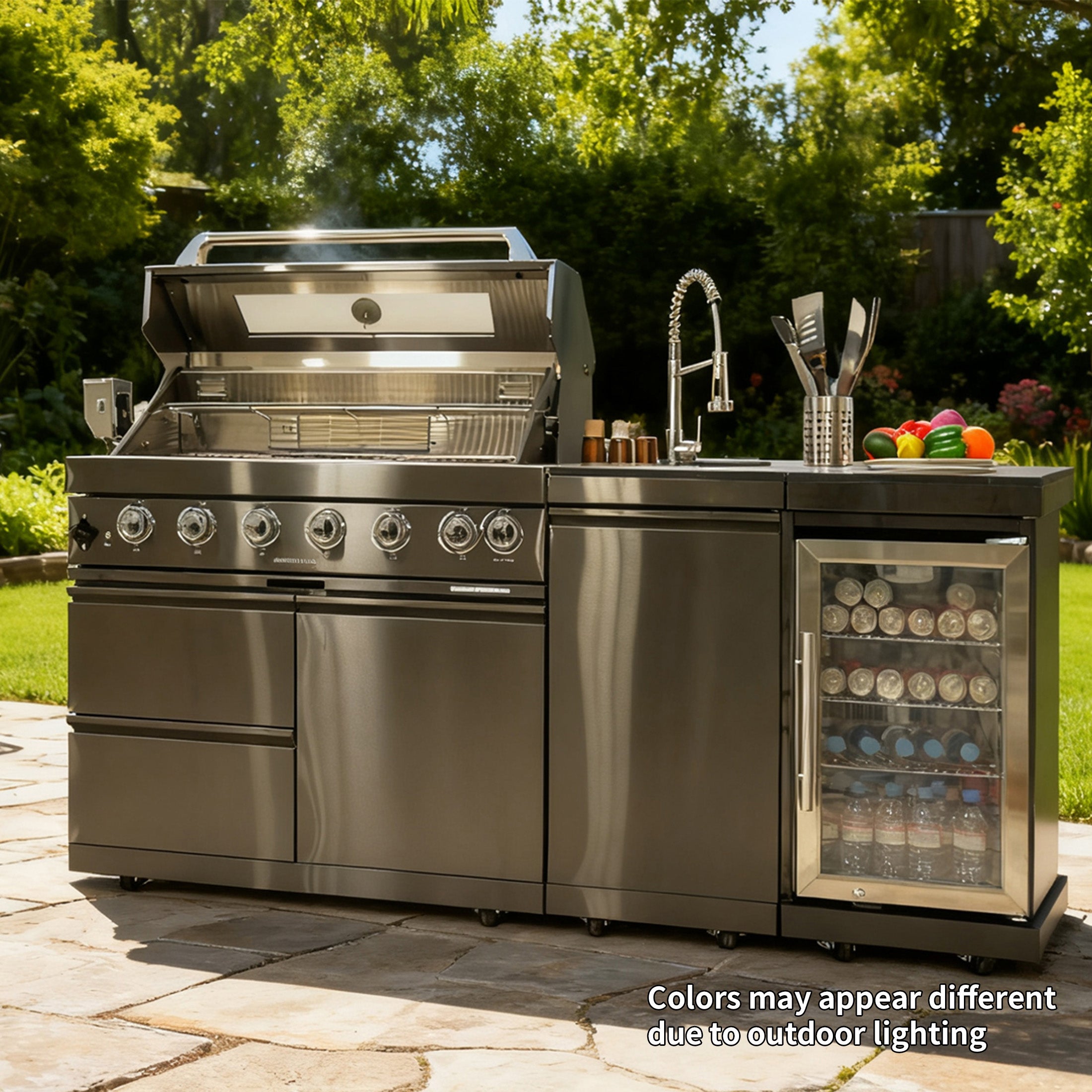 Coronado 85" Natural Gas Outdoor Kitchen Island | The Lavish Sunset