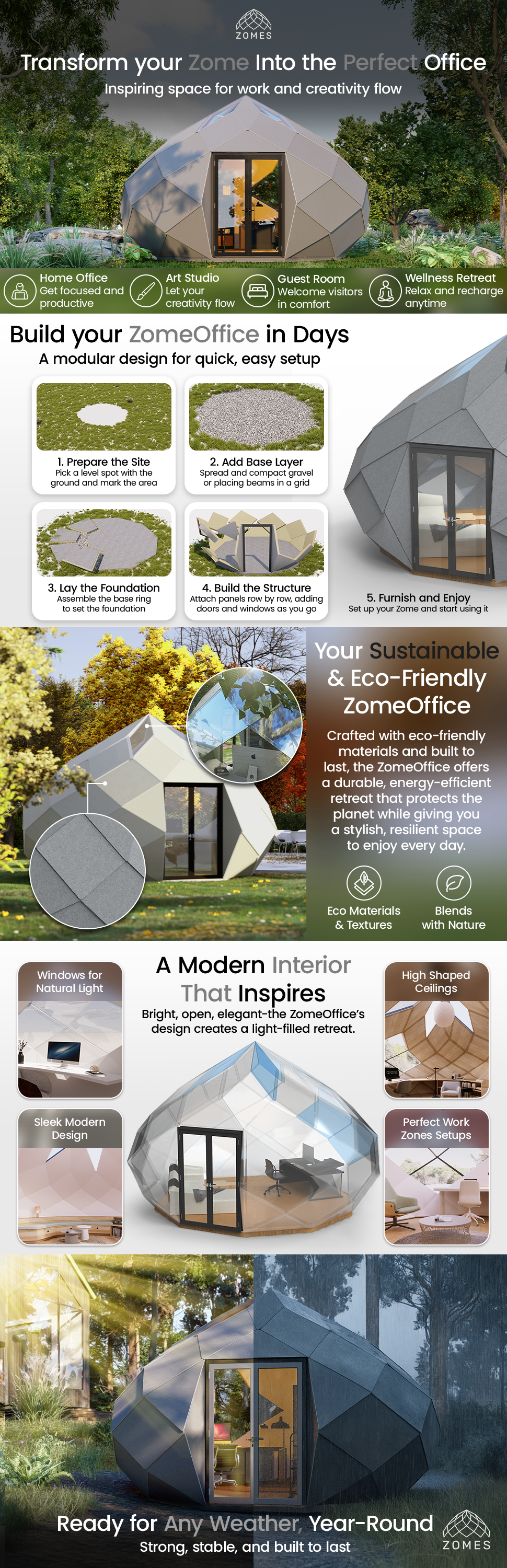 Lavish Sunset Zomes Office