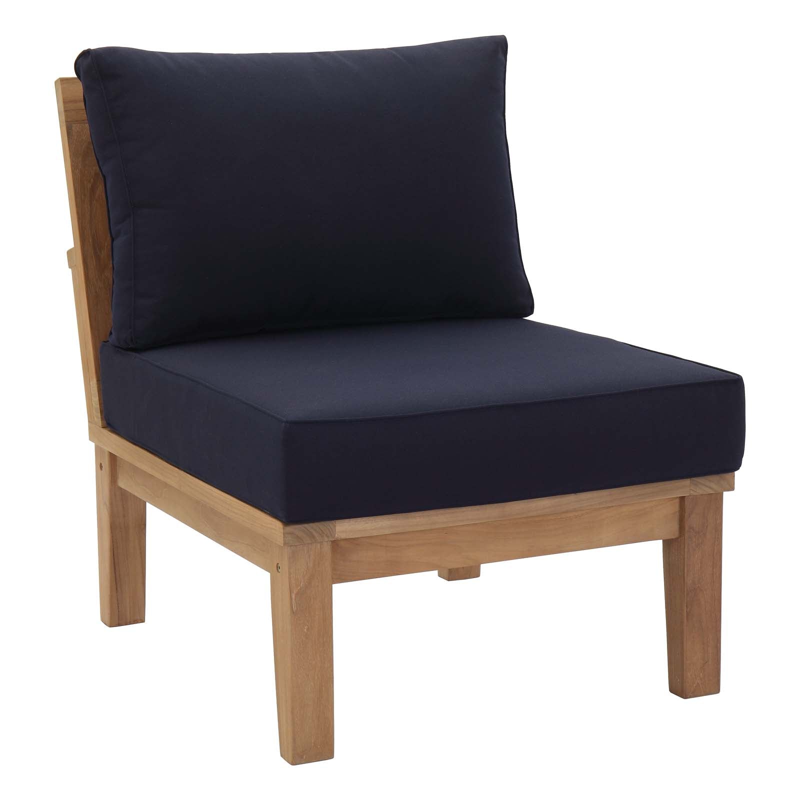 The Lavish Sunset Teak Set - Lavish Sunset Marina 10-Piece Outdoor Set with Navy Cushions