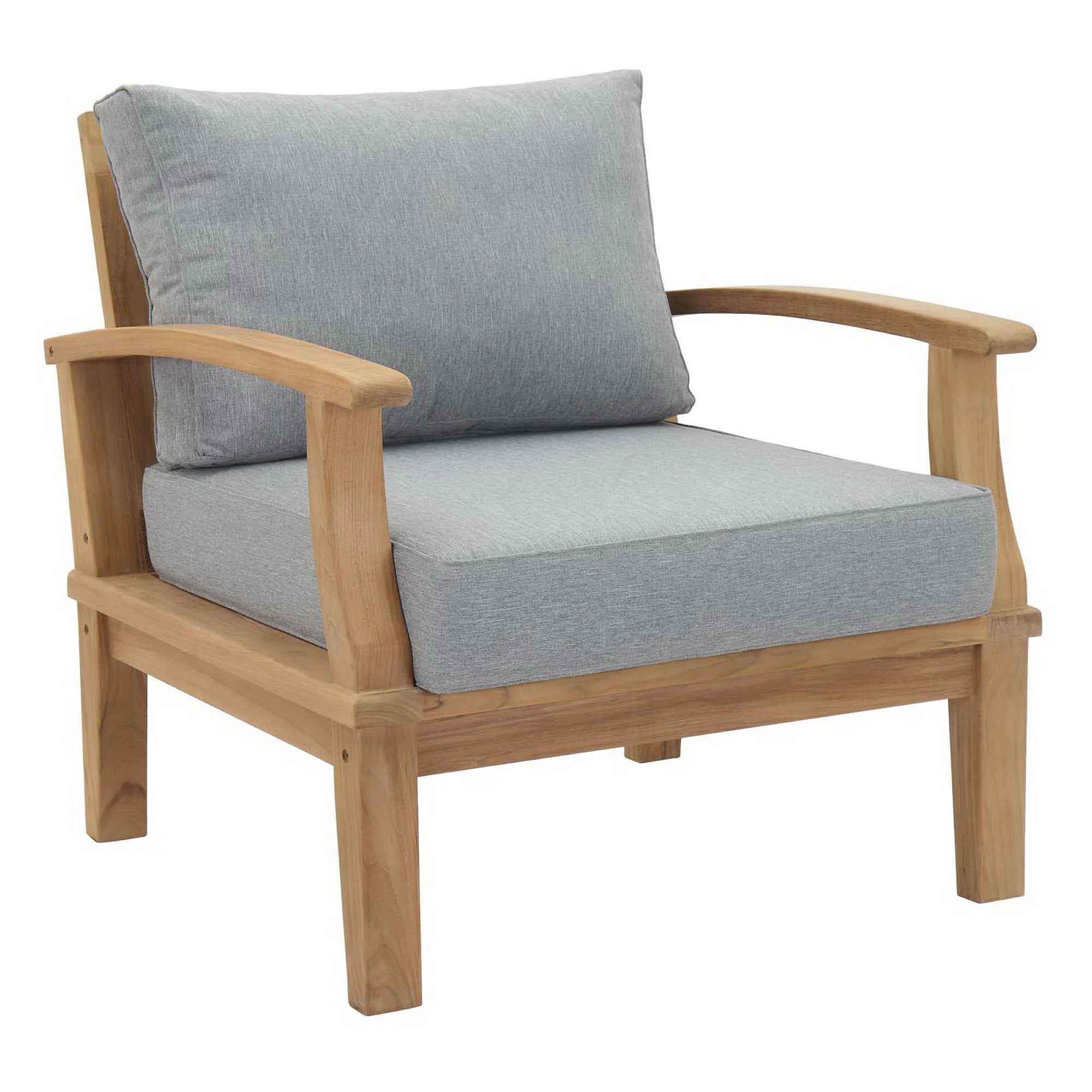 The Lavish Sunset Sectional Set - The Lavish Sunset Marina 8-Piece Outdoor Teak Sectional Set by Modway