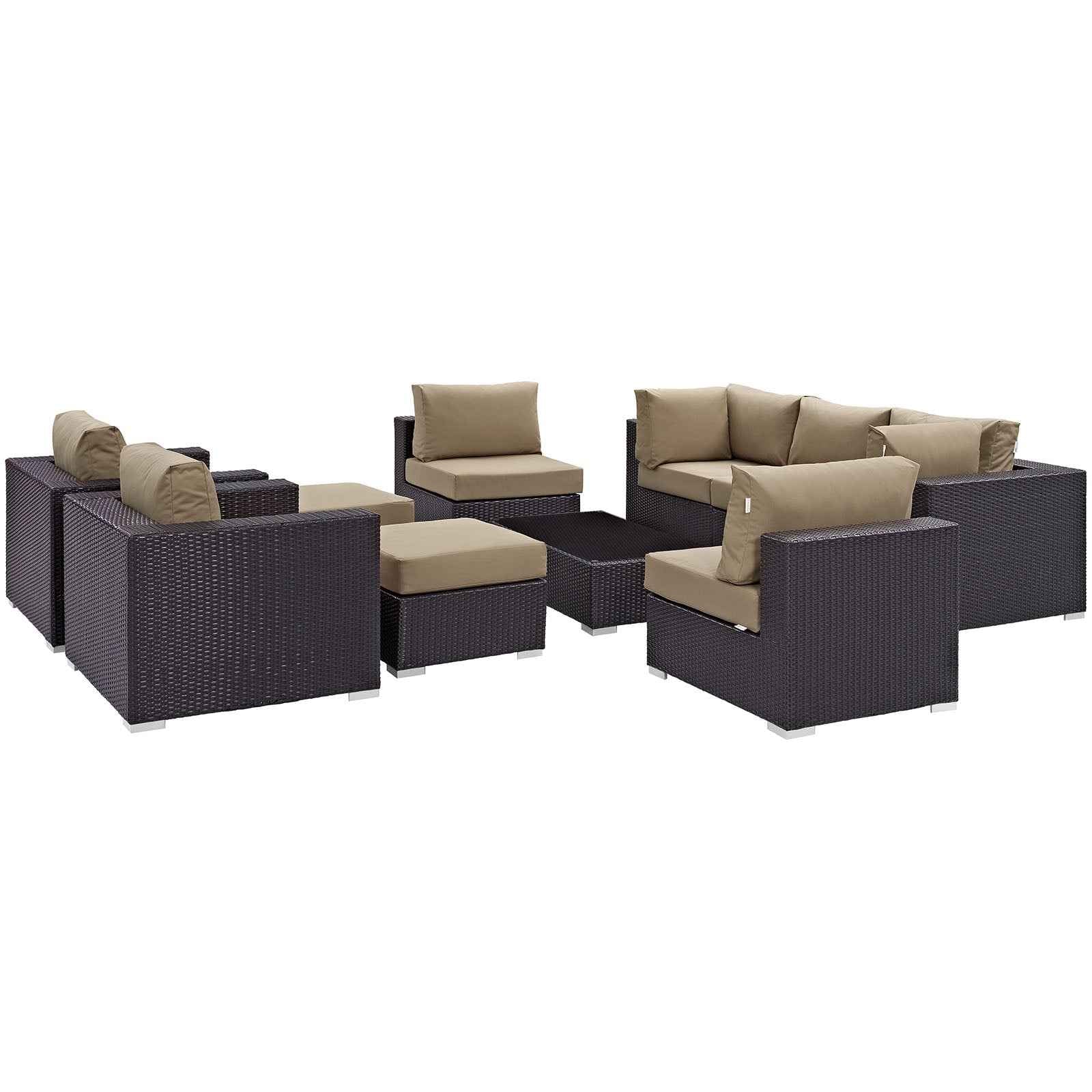 Lavish Sunset Outdoor Sectional Set - 10-Piece Convene Lounge Set by Modway