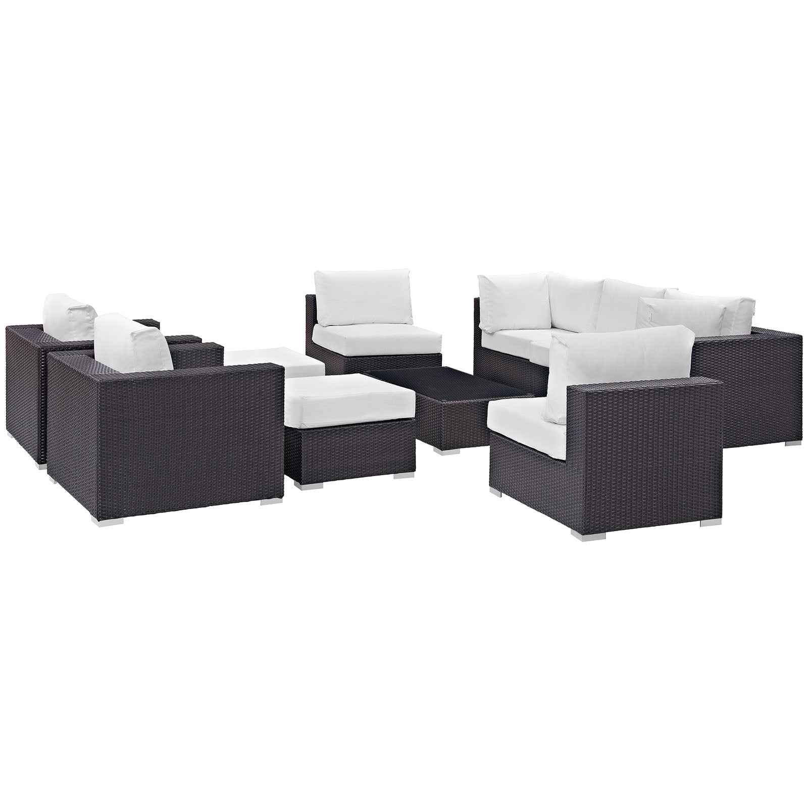 Lavish Sunset Outdoor Sectional Set - 10-Piece Convene Lounge Set by Modway
