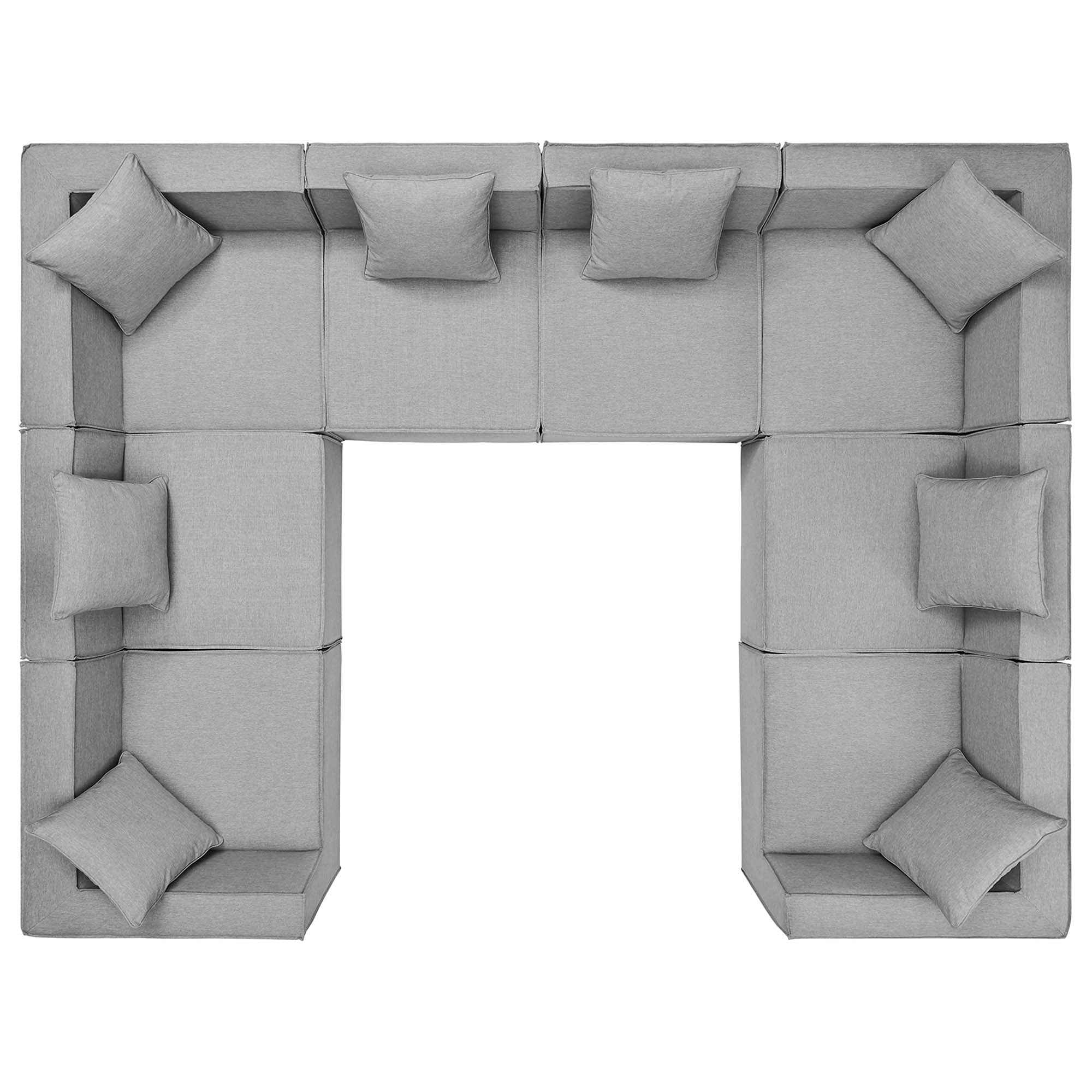 Modway Saybrook 8-Piece Outdoor Upholstered Sofa