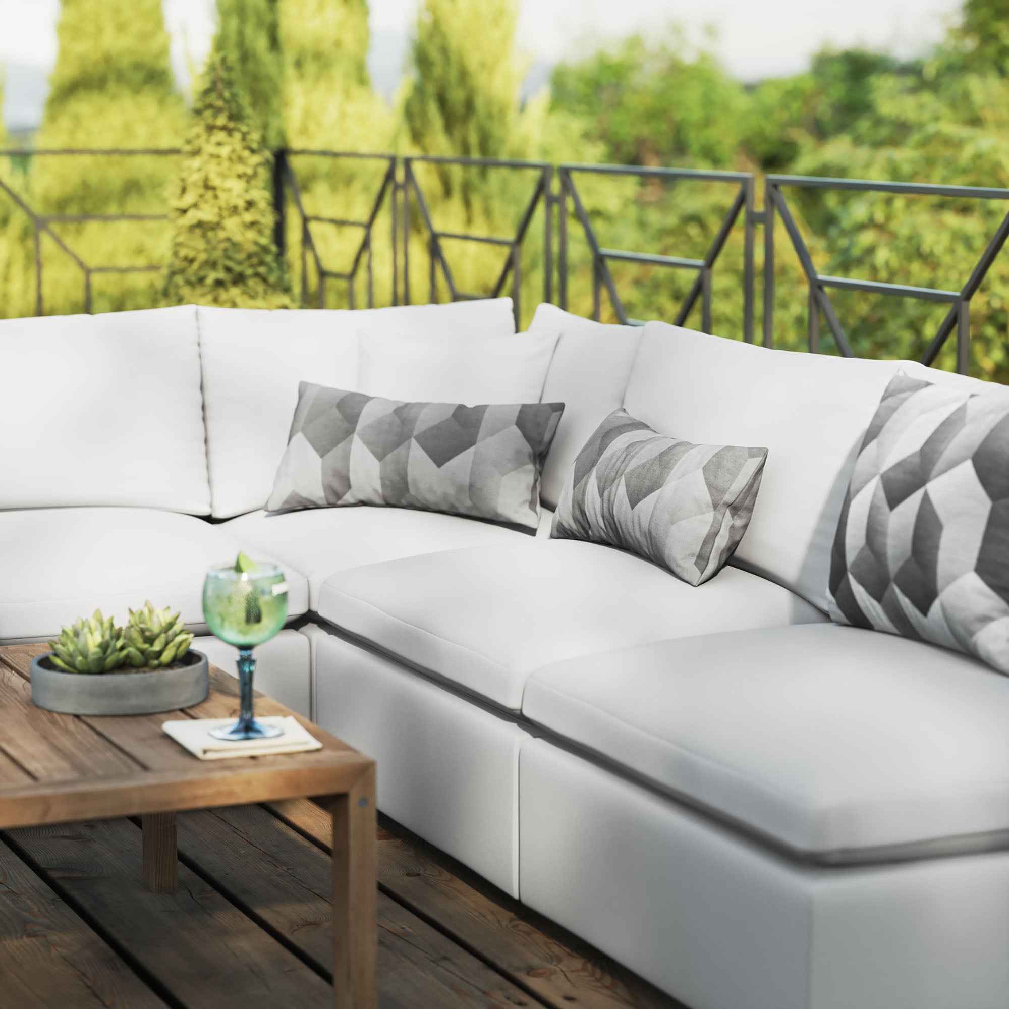 The Lavish Sunset Outdoor Sectional Sofa Set by Modway – Stylish 5-Piece Furniture for Patios