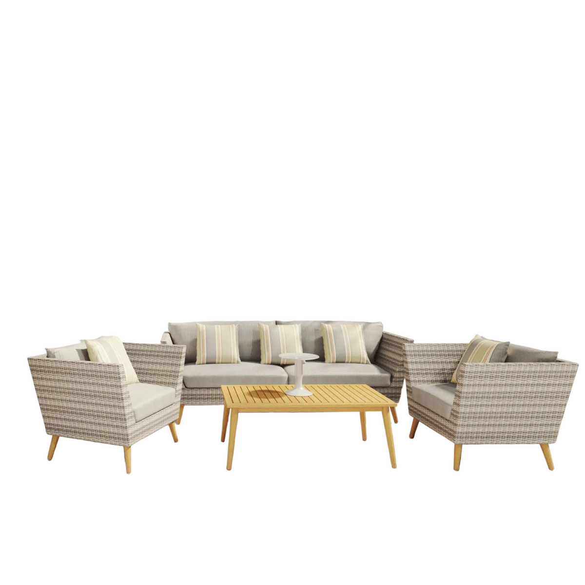 Panther Outdoor Patio Wicker and FSC Wood Seating Set
