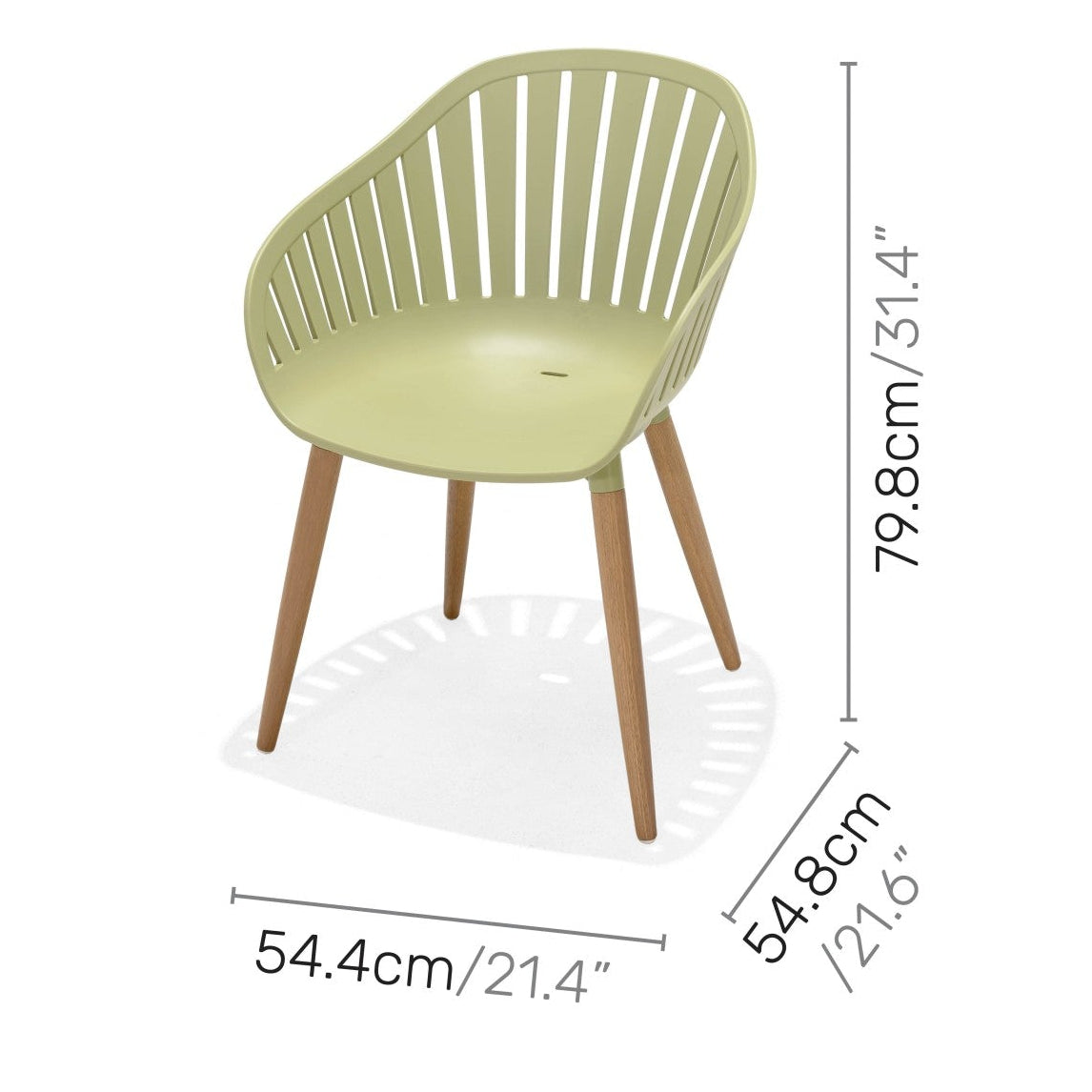 Nassau Carver Armchair In Sage Green Social Plastic® - 2pc