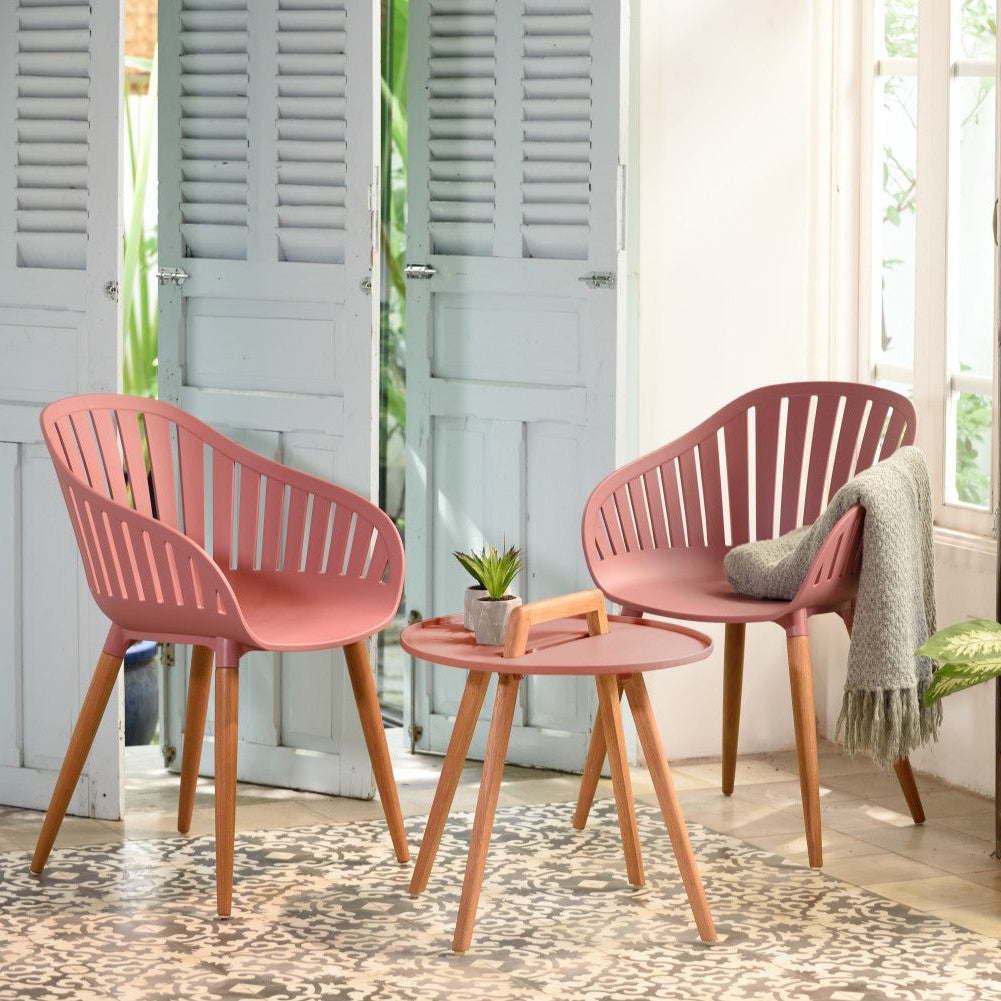 Nassau Carver Armchair in Peony Pink Social Plastic® - 2pc