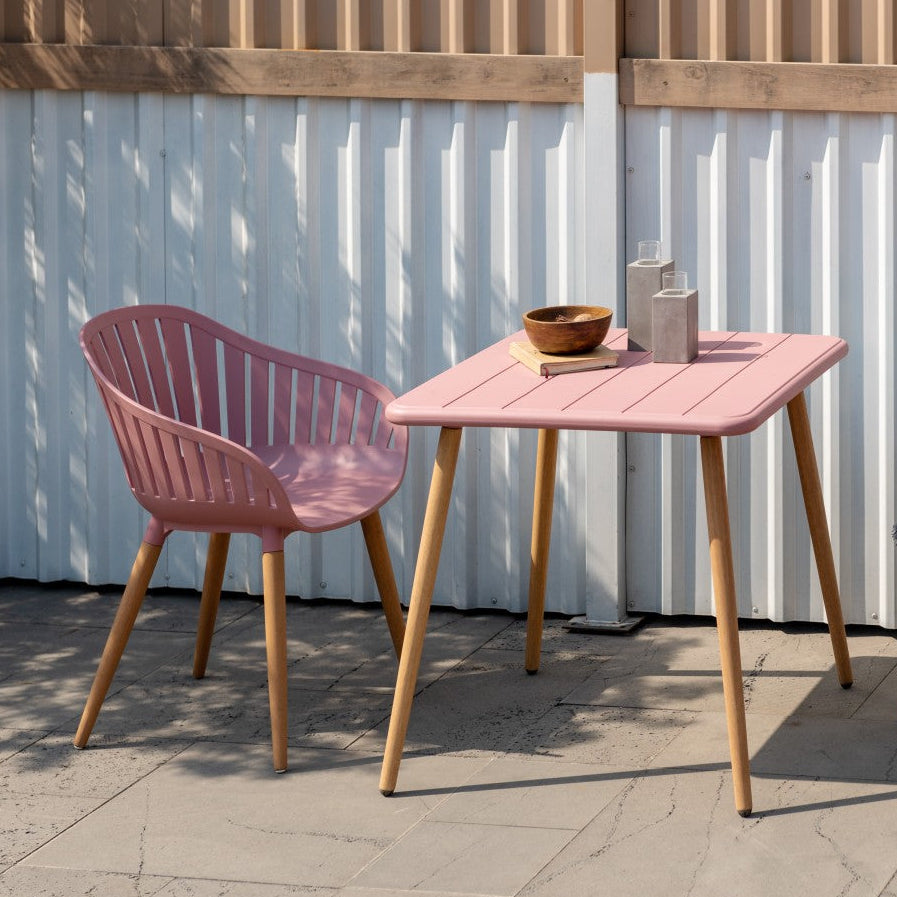 Nassau Carver Armchair in Peony Pink Social Plastic® - 2pc
