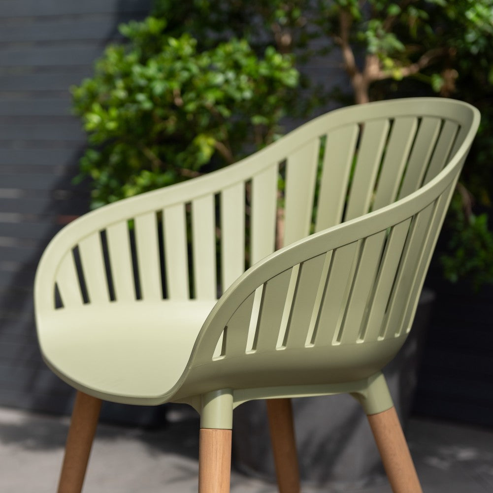 Nassau Carver Armchair In Sage Green Social Plastic® - 2pc
