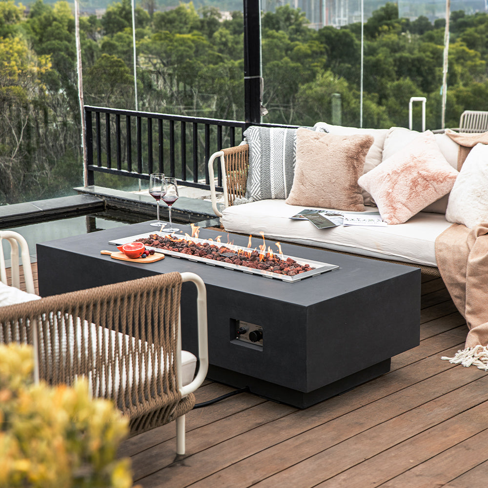 Granville Outdoor Dark Grey Fire Pit Table - Select Fuel Type