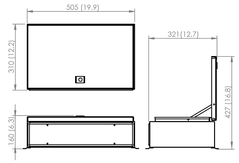 Affinity On/Off 5 channel controller dimensions