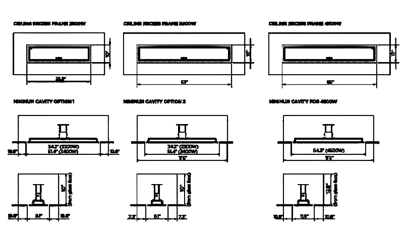 Bromic Platinum Electric standard recess kit clearance diagram