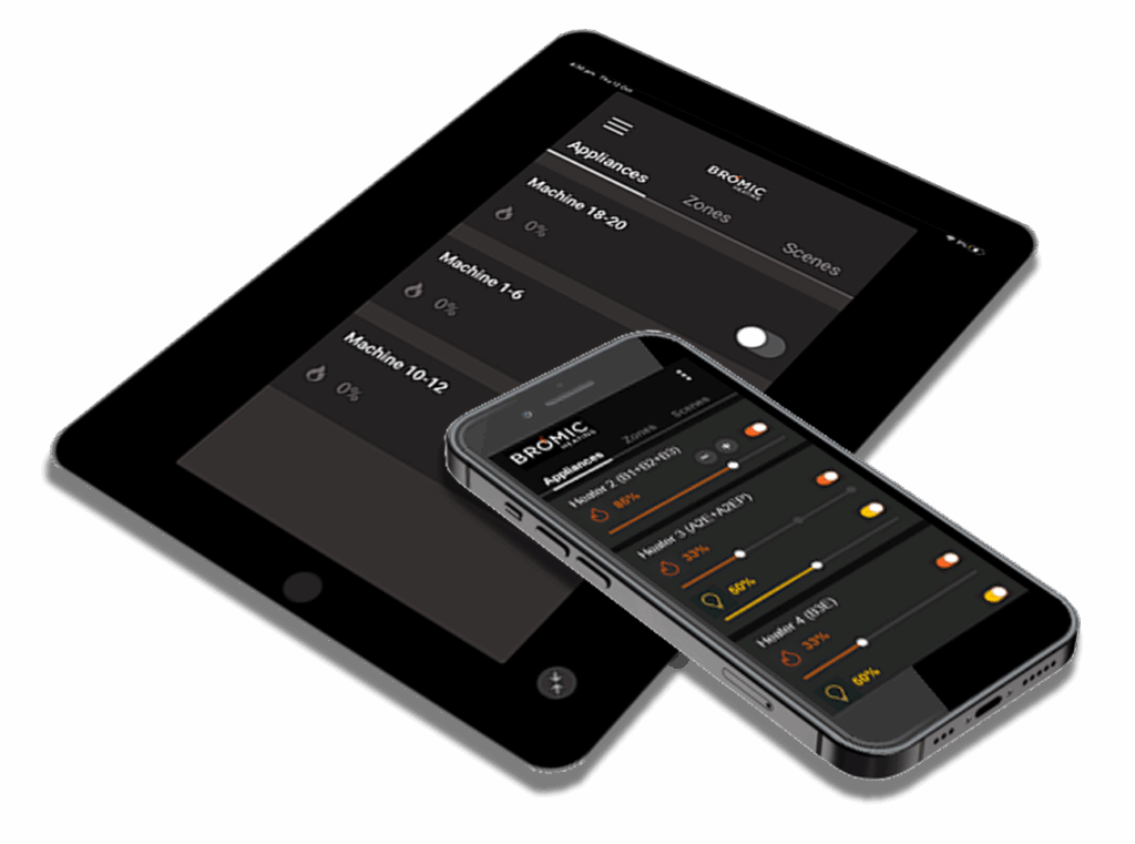 Bromic Heating App on phone and tablet