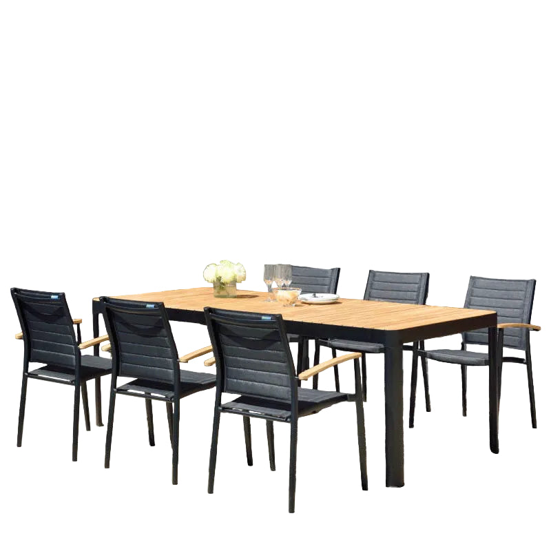 Portals Dark Lite 7 Piece Rectangular Dining Set