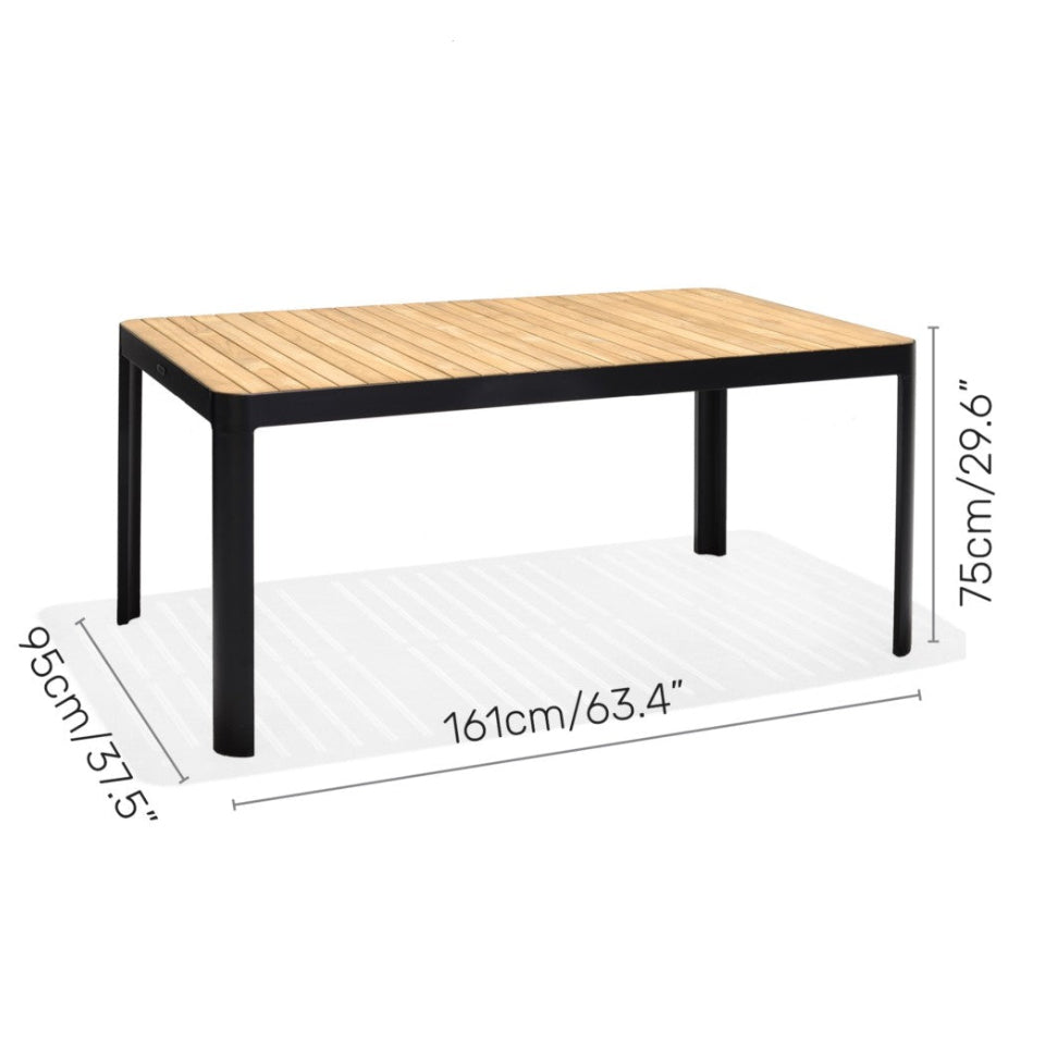Portals Dark 4 Seater Carver Rectangular Dining set