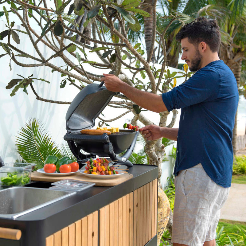 Portals Dark Outdoor Kitchen
