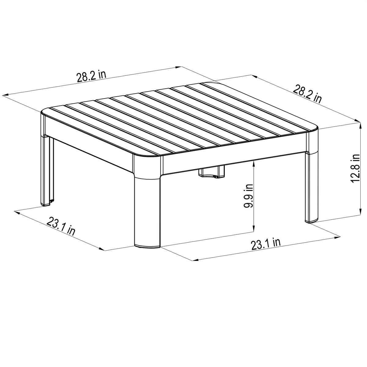 Portals Light Square Coffee Table