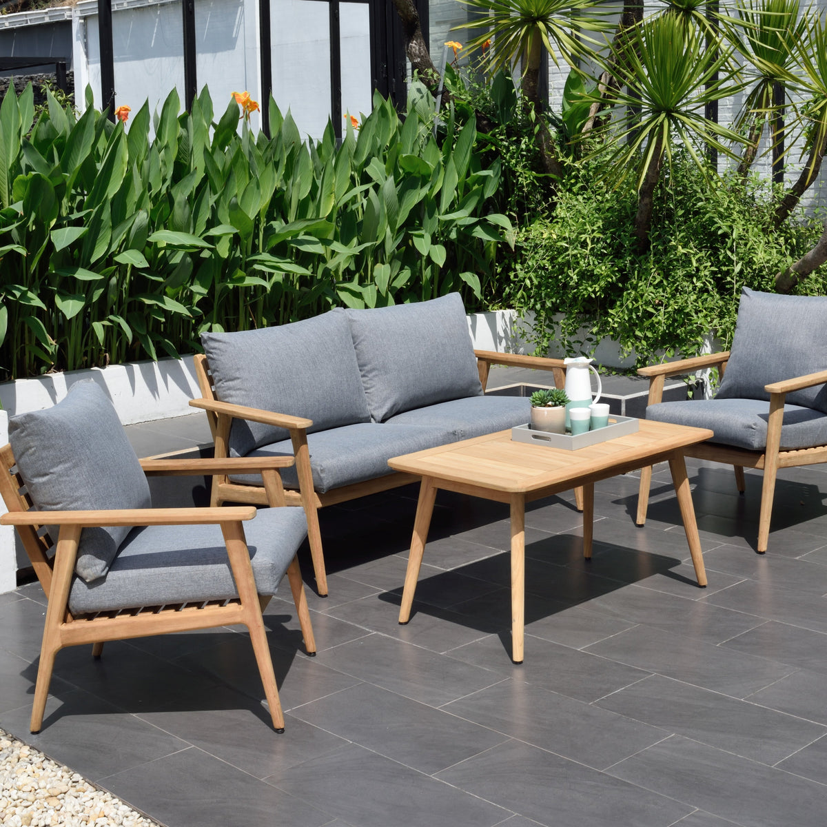 Eve FSC Teak Outdoor Conversation Set with Cushions