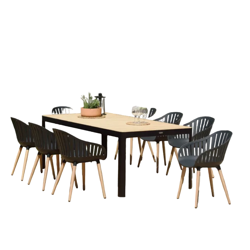 Portals Dark 9 Piece Carver Rectangular Dining Set