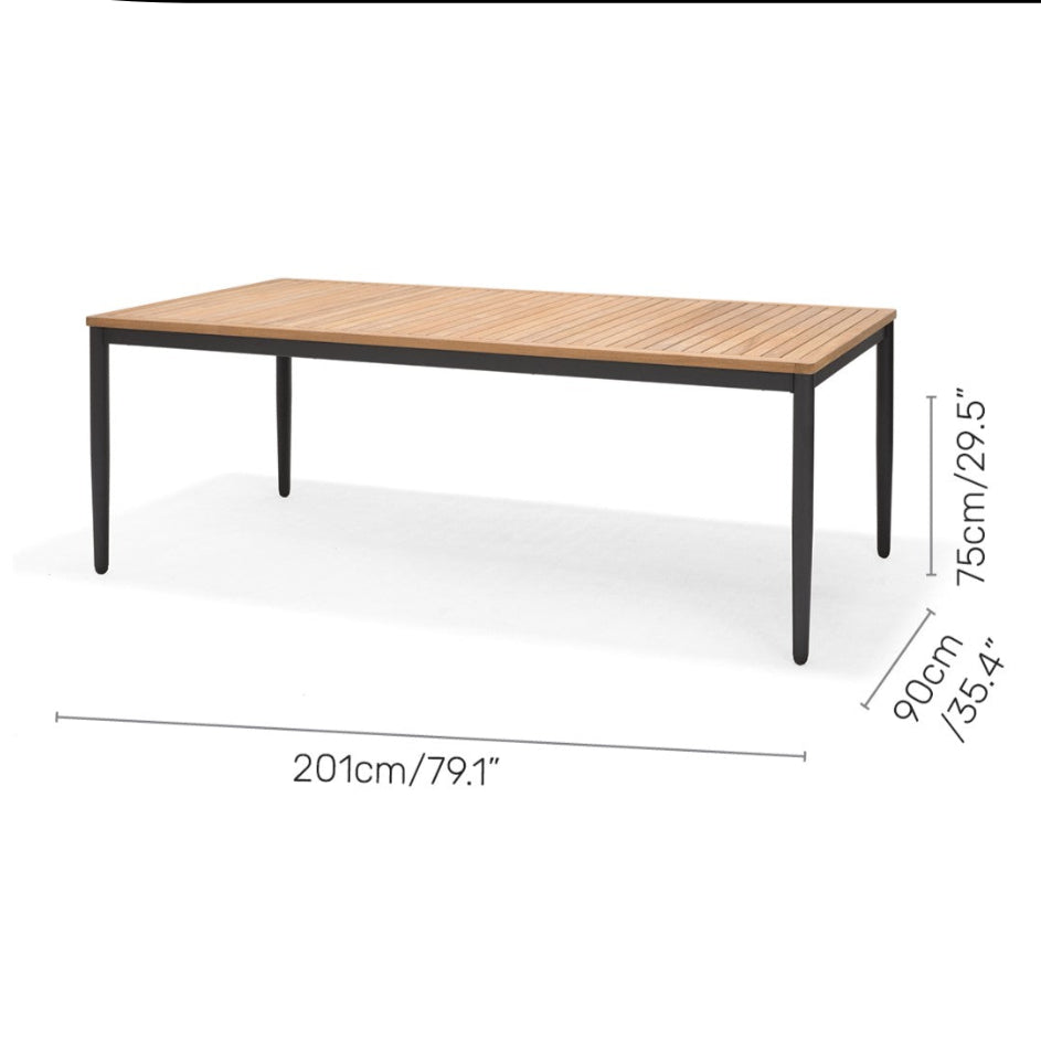 Topaz 9 Piece Teak Big Rectangular Dining Set