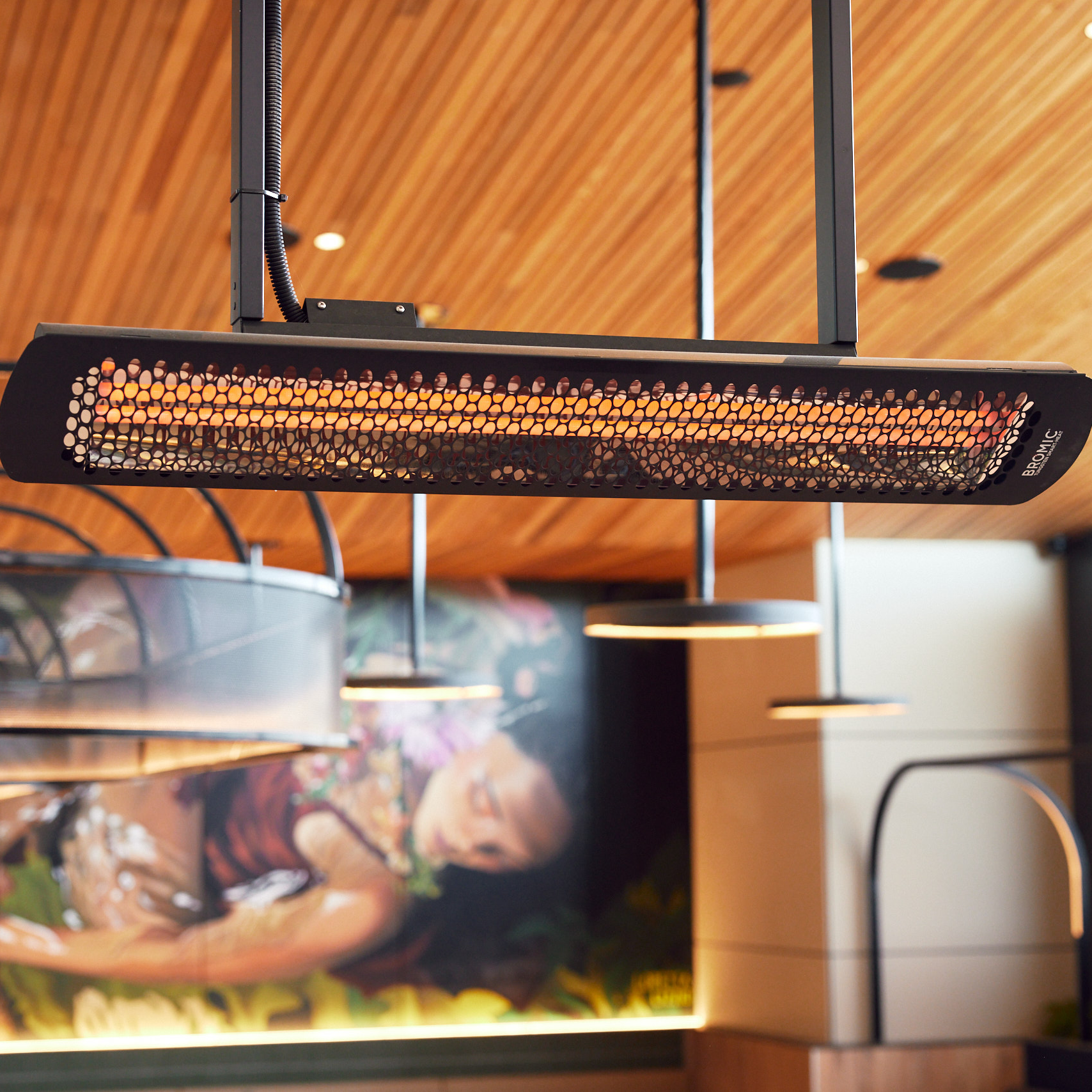 Bromic Tungsten Electric heater ceiling-mounted installation 2