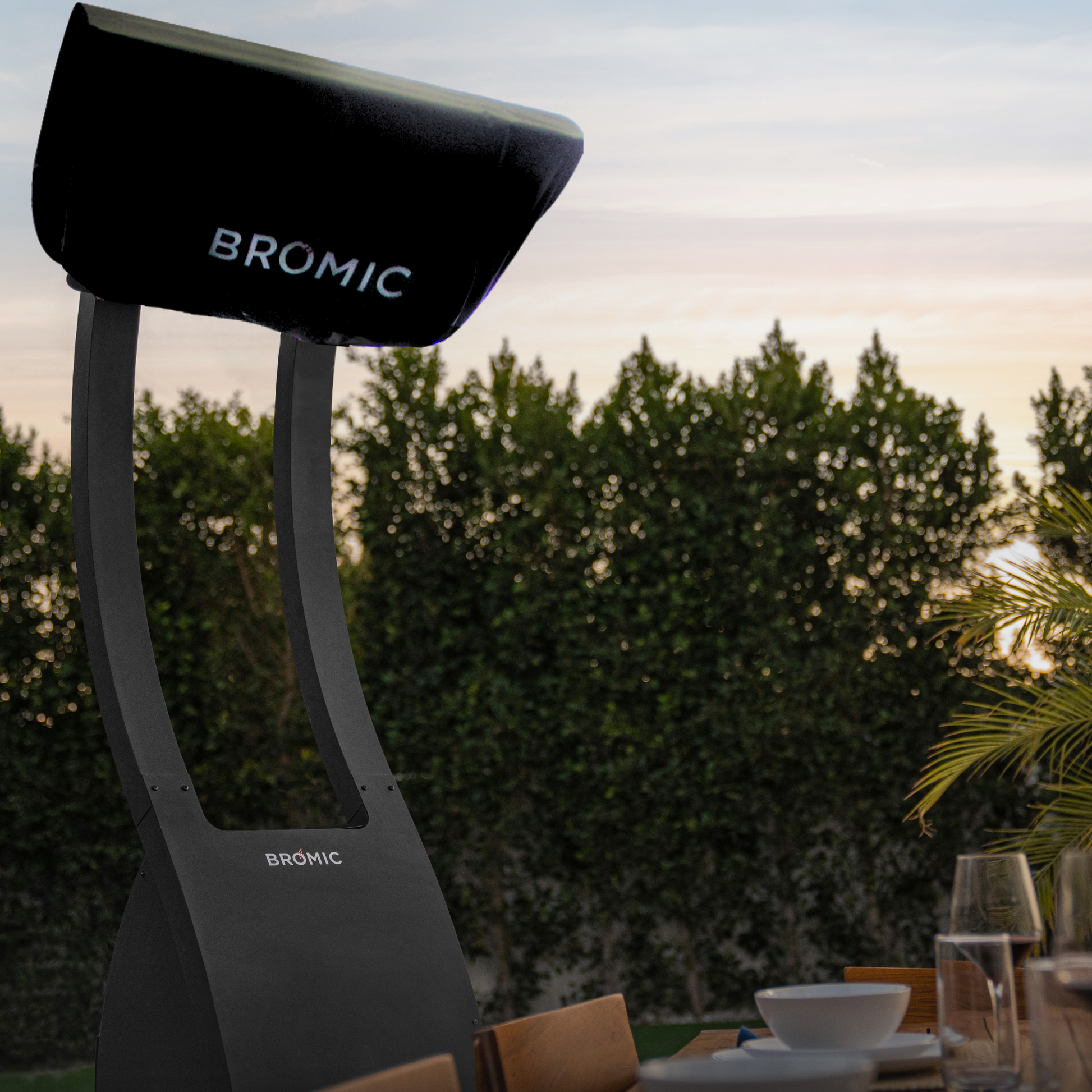 Bromic Tungsten Freestanding heater outdoor setting 2