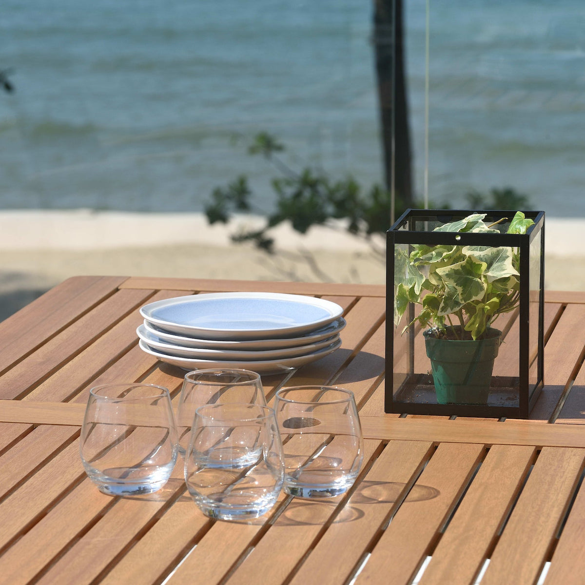 Orlando Wood Table and Manhattan Black Dining Set