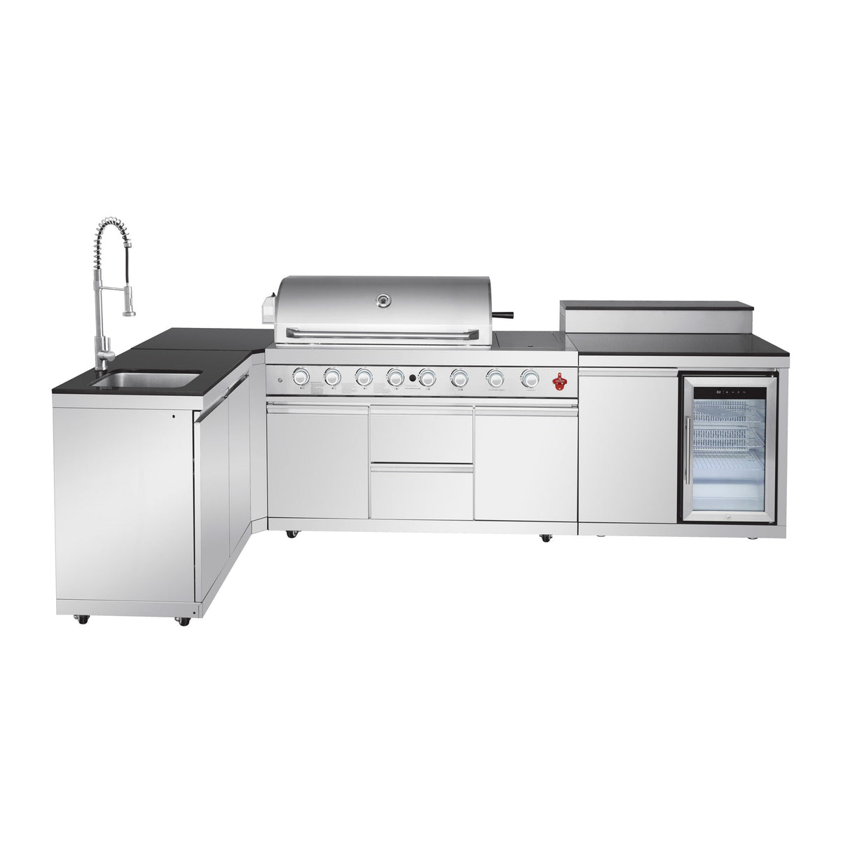 7-Burner Luxury Outdoor Kitchen Island with Sink & Bar | The Lavish Sunset