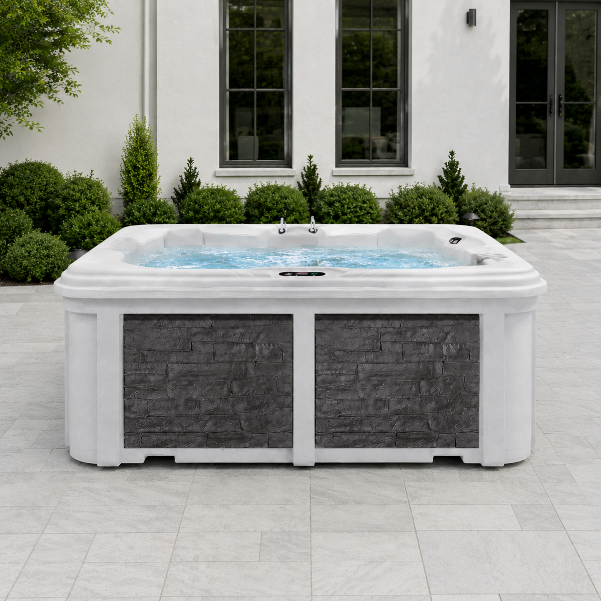 Arcadia Luxury Hot Tub – 7-Person Spa with Dual Captain’s Chairs & Open Footwell, 8' Design