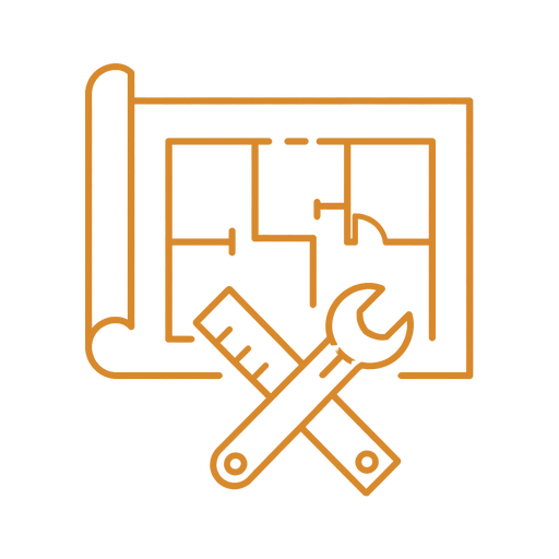Installation plan with ruler and wrench