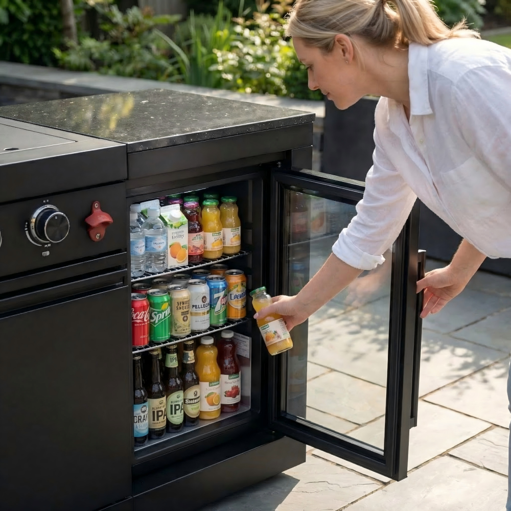 85" Marble Countertop Outdoor Kitchen Island & Grill | The Lavish Sunset