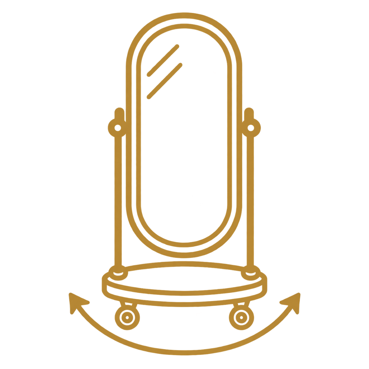 Flexible Freestanding Placement antique gold icon