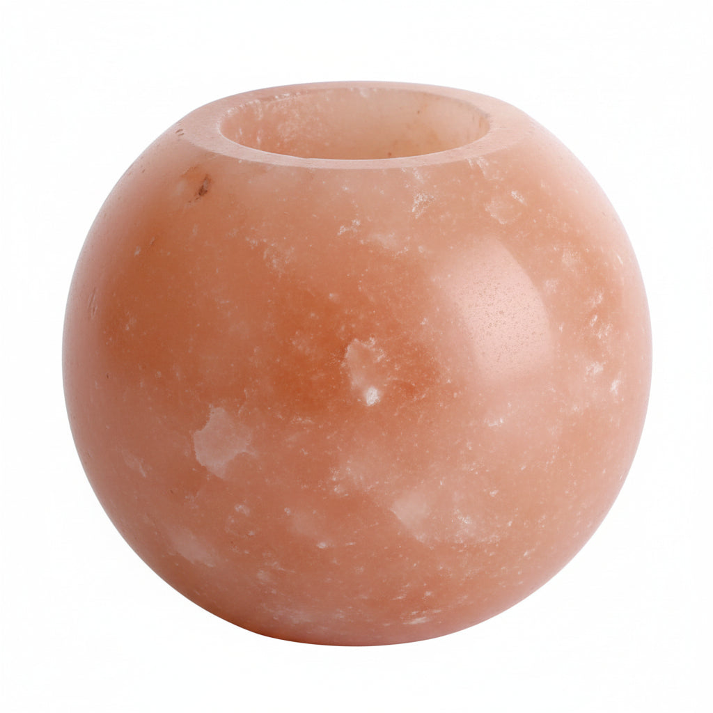Himalayan Salt Candle Holder    Apple Shape