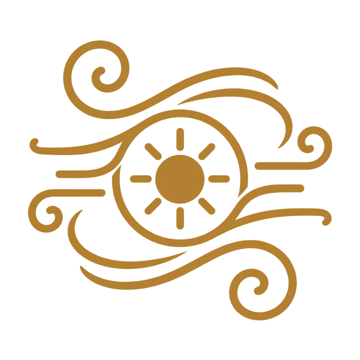 Comfort Through the Breeze gold wind and warmth icon