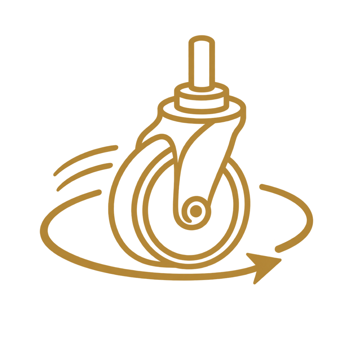 Freedom to Reposition gold wheel and motion icon